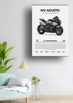 متال پوستر موتور طرح MV Agusta F3 Competizione کد L2265 - Image 2