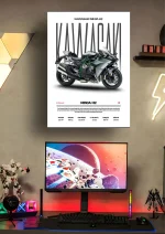 متال پوستر موتور طرح Kawasaki Ninja H2 کد L2278 - Image 2