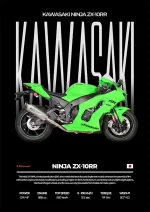 متال پوستر موتور طرح Kawasaki Ninja ZX-10RR کد L2280