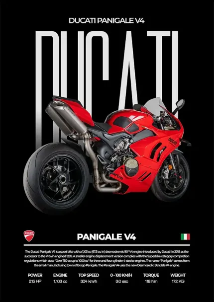 متال پوستر موتور طرح Ducati Panigale V4 کد L2284
