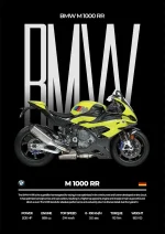 متال پوستر موتور طرح BMW M1000RR کد L2286