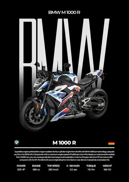 متال پوستر موتور طرح BMW M1000 R کد L2290