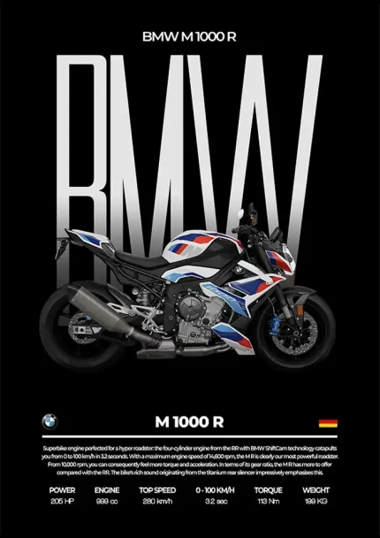 متال پوستر موتور طرح BMW M1000 R کد L2291