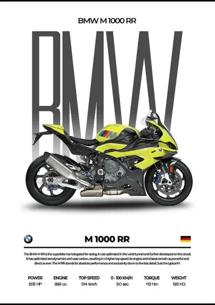 متال پوستر موتور طرح BMW M1000RR کد L2293