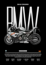 متال پوستر موتور طرح BMW S1000RR کد L2297