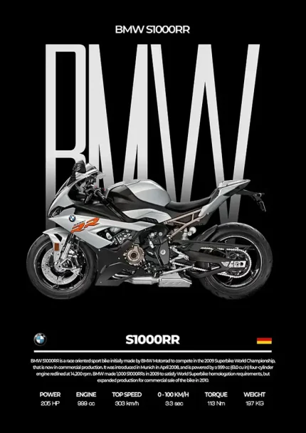 متال پوستر موتور طرح BMW S1000RR کد L2297